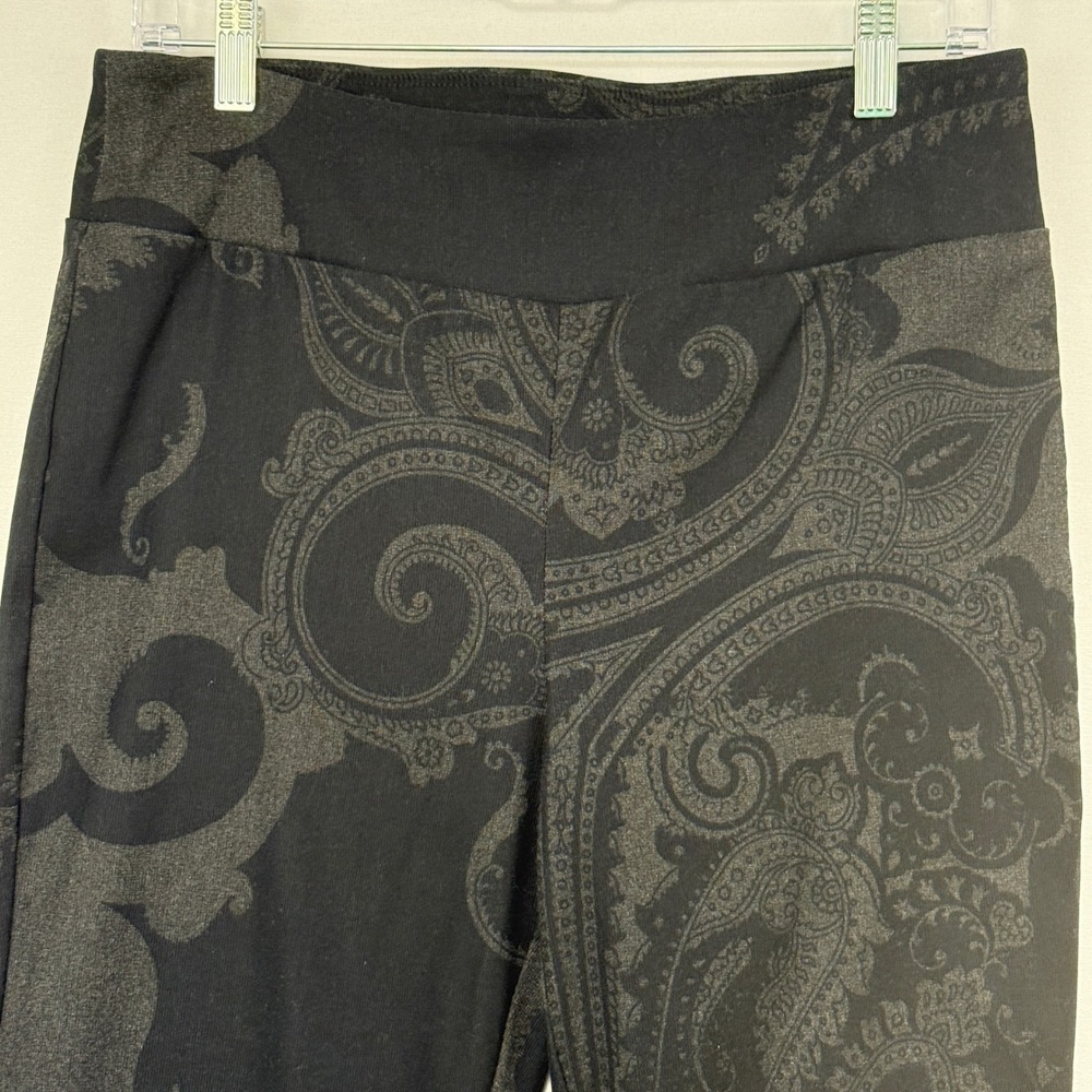 Joseph Ribkoff Black‎ Gray Paisley Print Stretch Leggings Pants Womens Size 12